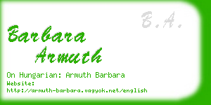 barbara armuth business card